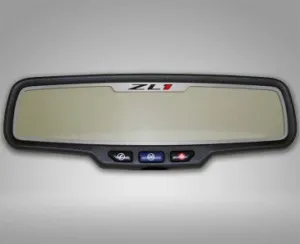 2012-2013 Camaro ZL1 - Rear View Mirror Trim 'ZL1' Rectangle mirror w/sensor - Brushed Stainless Steel
