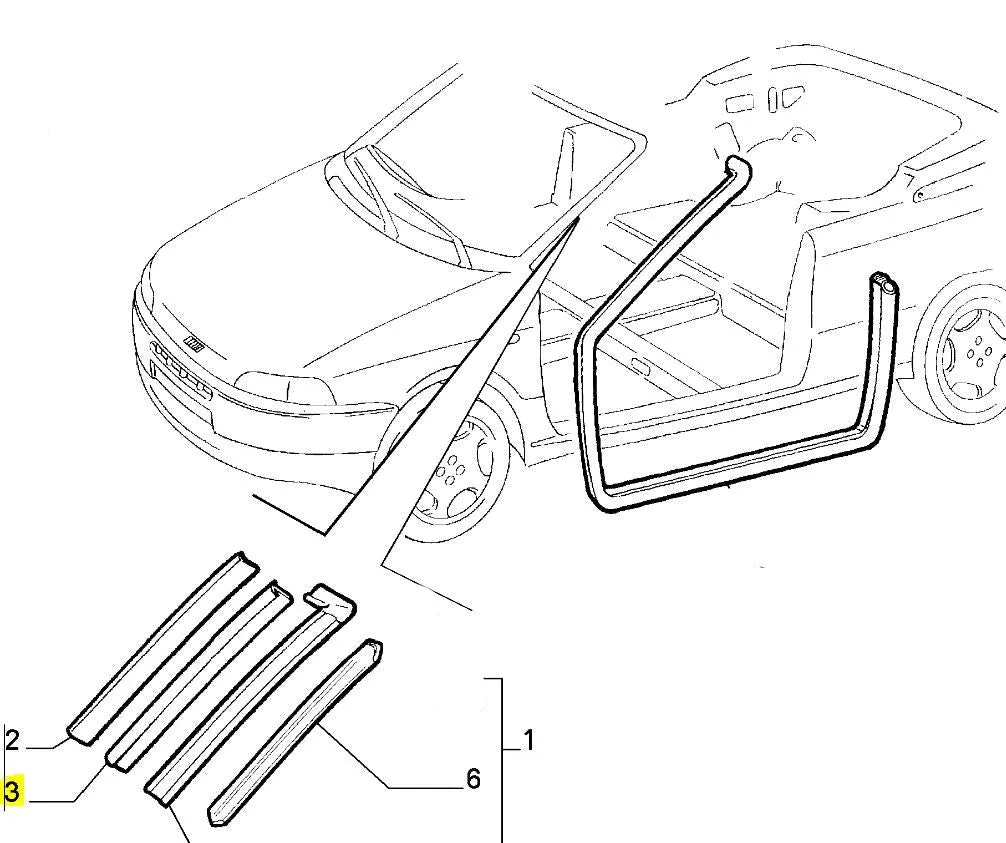 A Post Panel, Offside - Punto Cabrio
