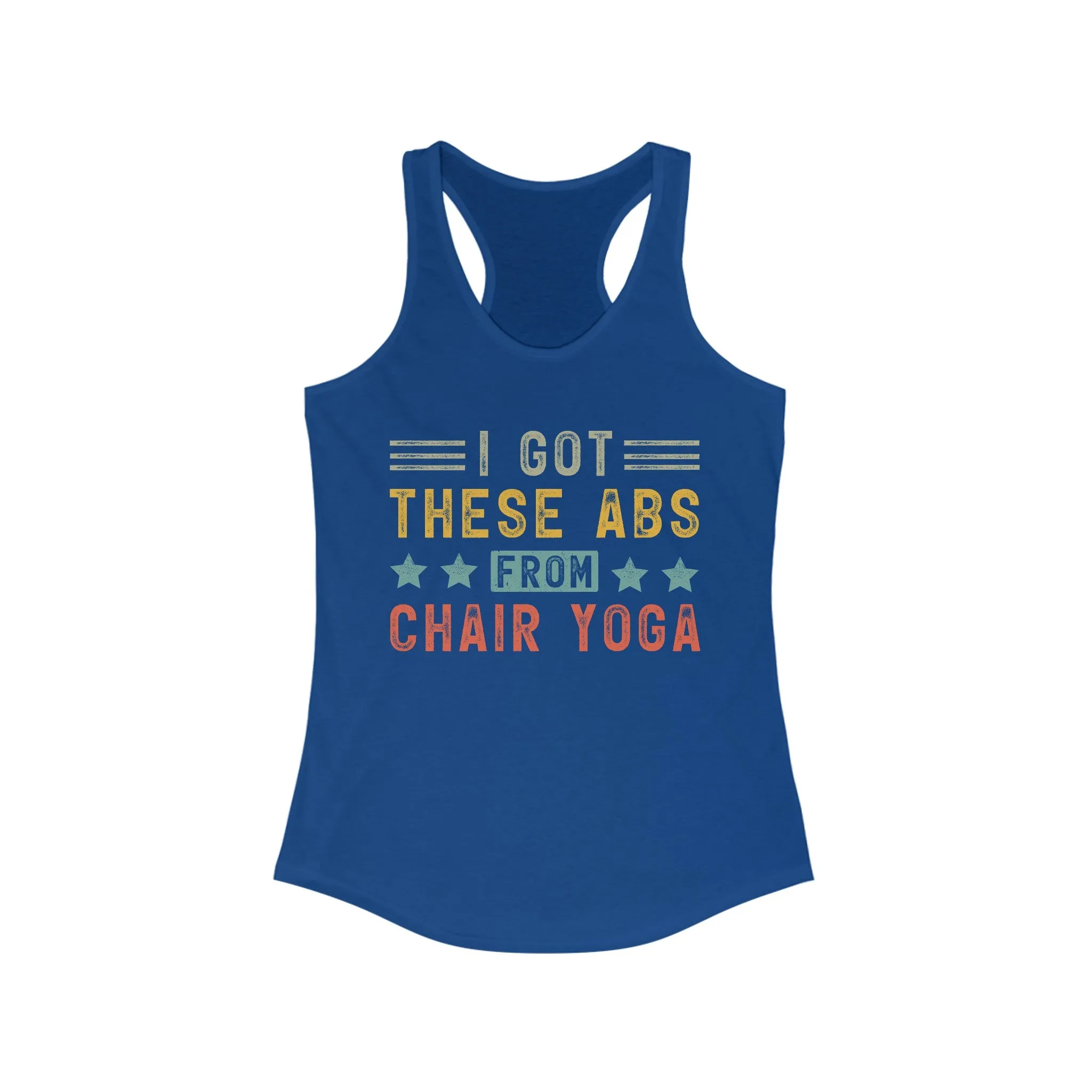 Abs Workout Chair Yoga Shirt | Funny Workout Shirt | Gift For Him | Gift For Her | Women's Slim-fit Racerback Tank Top