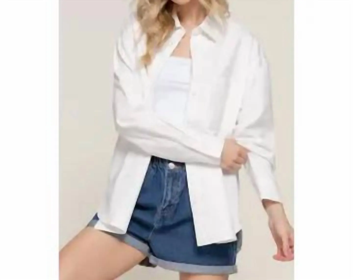 Active Basic - Long Sleeve Loose Fit Brushed Twill Shirt