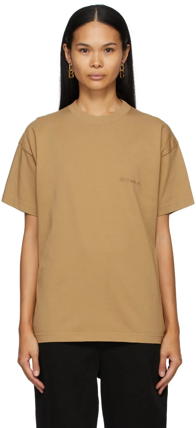 Balenciaga Tan Medium Fit T-Shirt