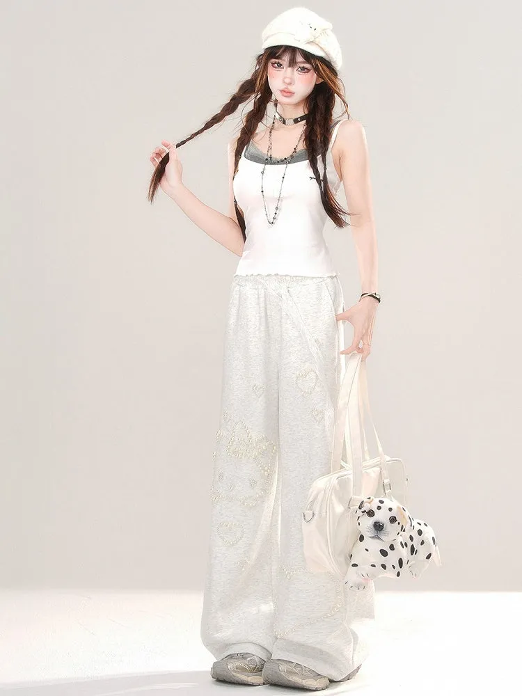 Black/White Slim-fit Cami Top