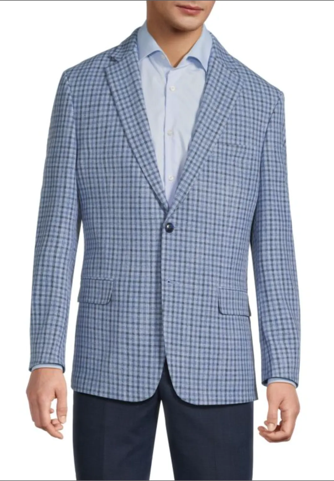Blue Gingham Modern Fit Sport Jacket