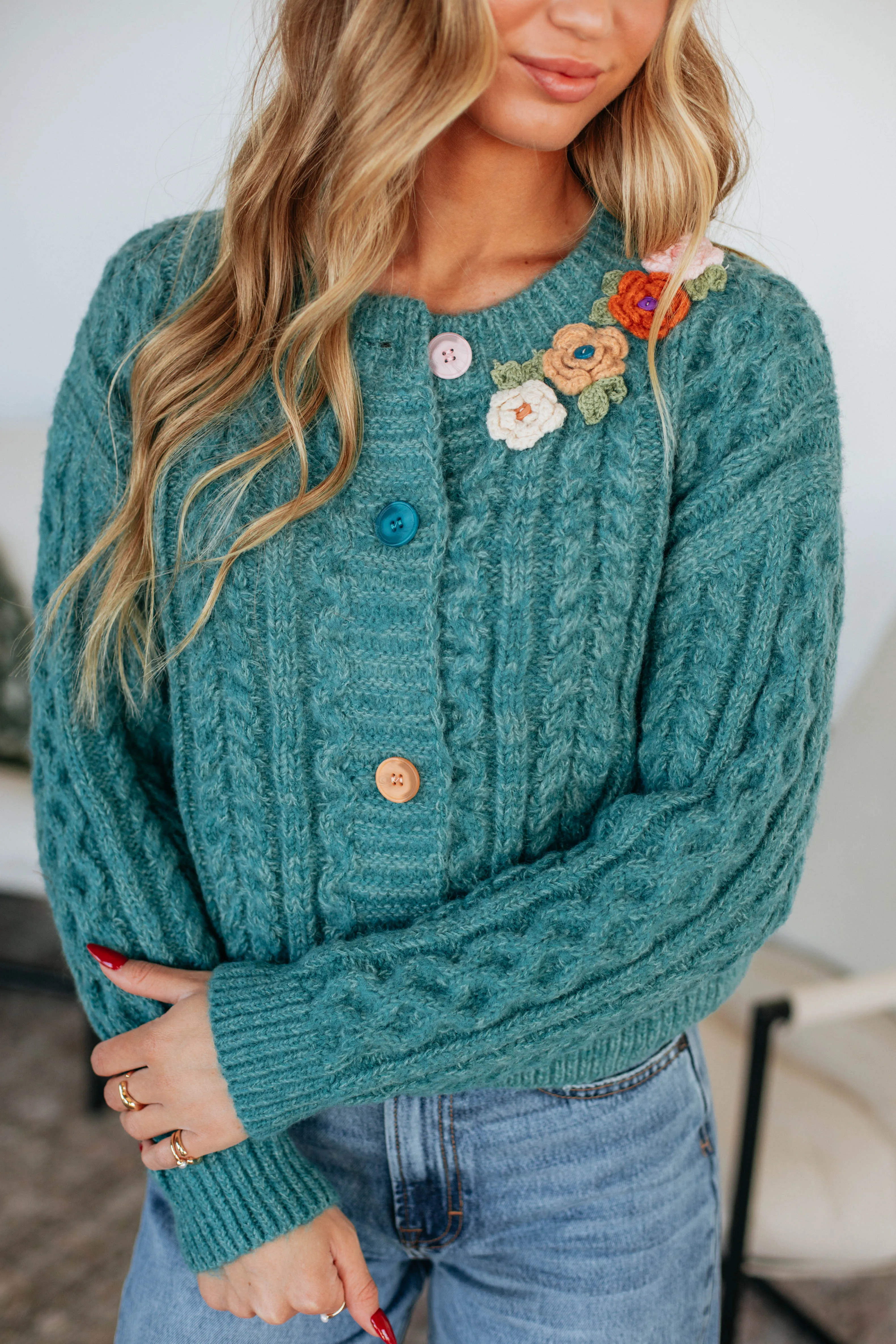 Cozy Womens Elma Cable Knit Cardigan Sweater - Warm, Stylish, and Versatile