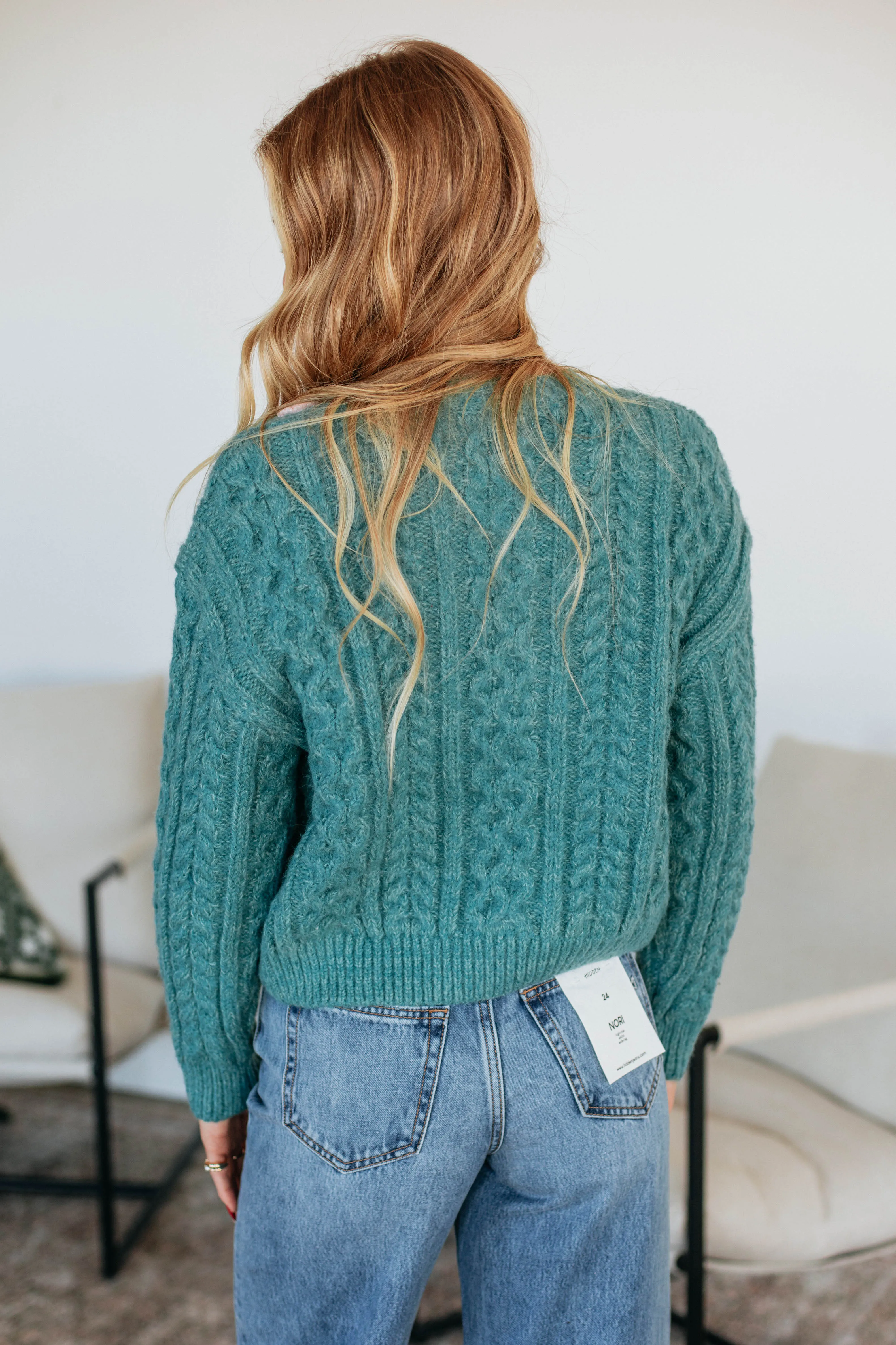 Cozy Womens Elma Cable Knit Cardigan Sweater - Warm, Stylish, and Versatile