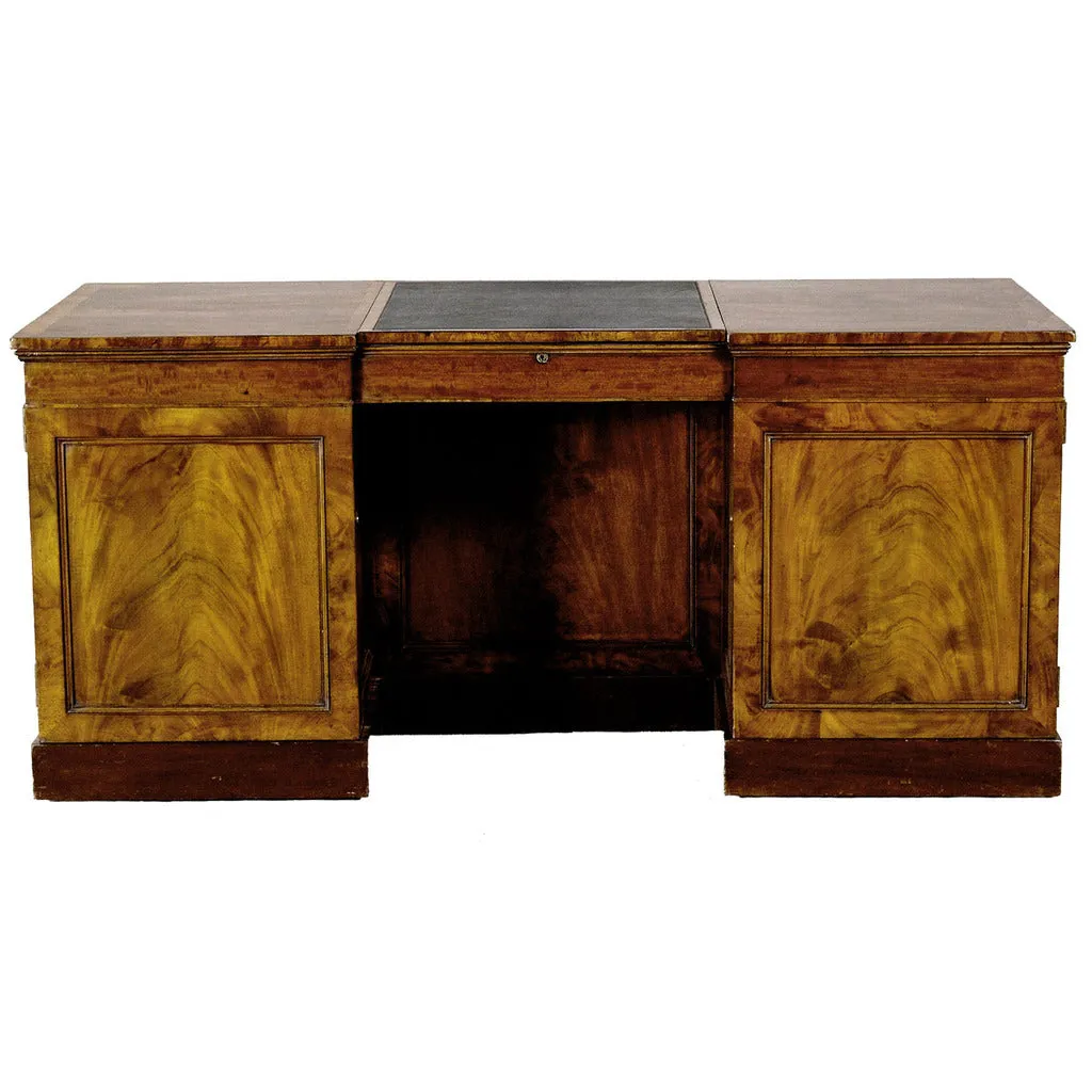 Fitted Mahogany Pedestal Desk