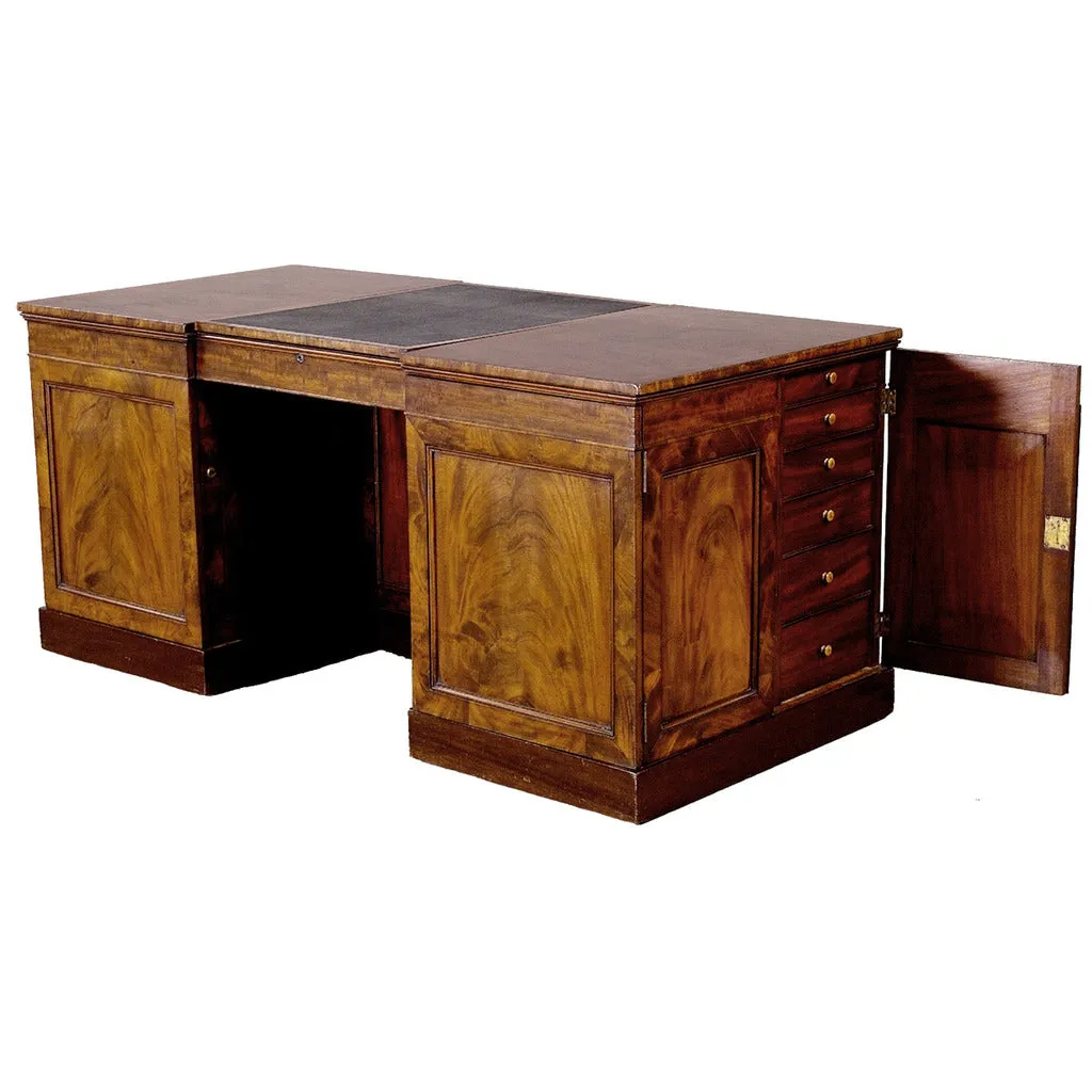 Fitted Mahogany Pedestal Desk