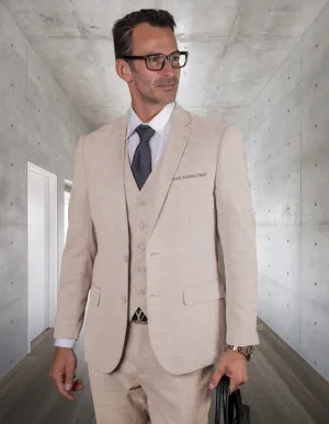 LAZARO TAN SLIM FIT 3 PC SUIT