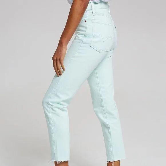 NWT - Levis 'Wedgie Fit' Pastel Mint High Rise Tapered Jeans -Size 25