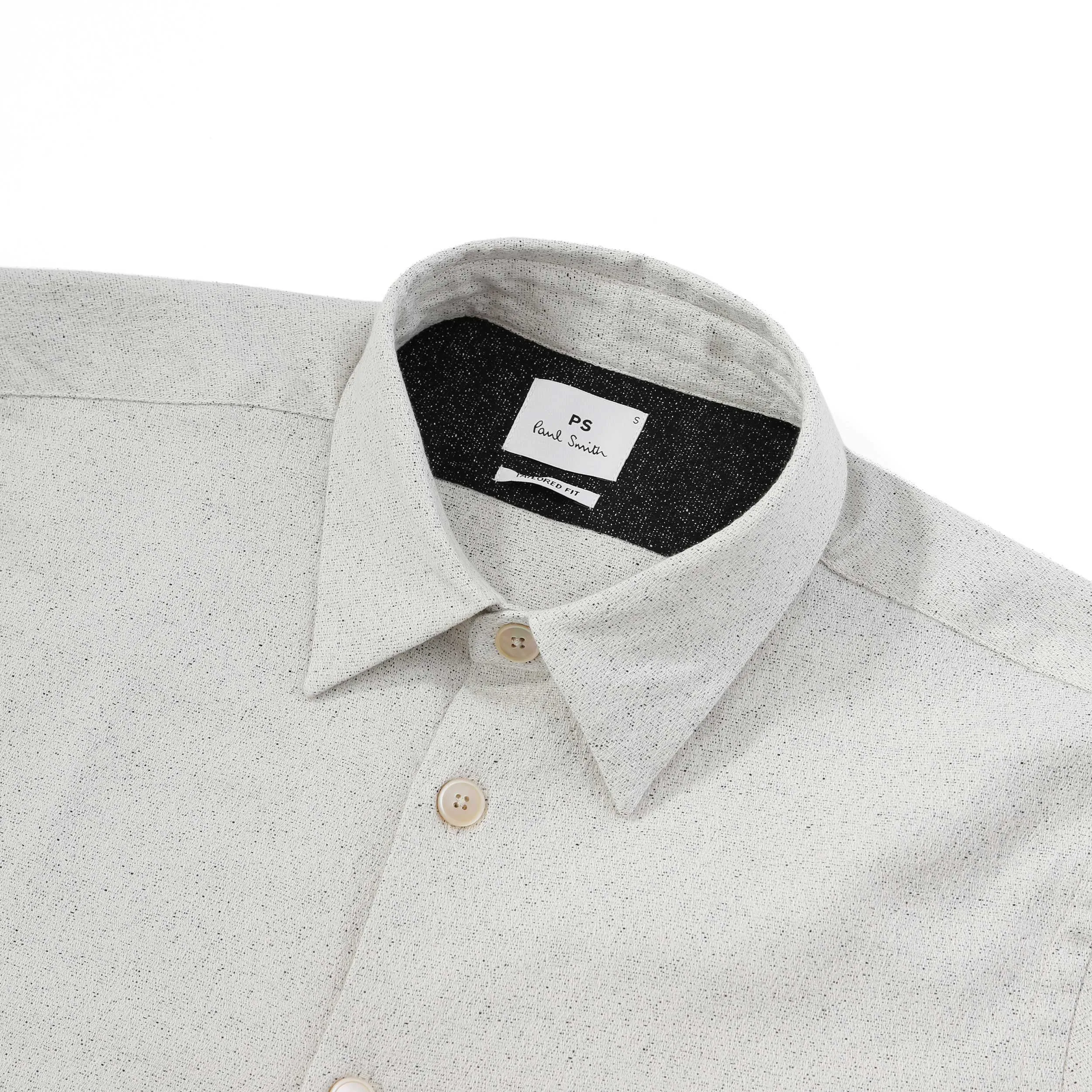 Paul Smith Tailored Fit LS Shirt in Stone White Fleck