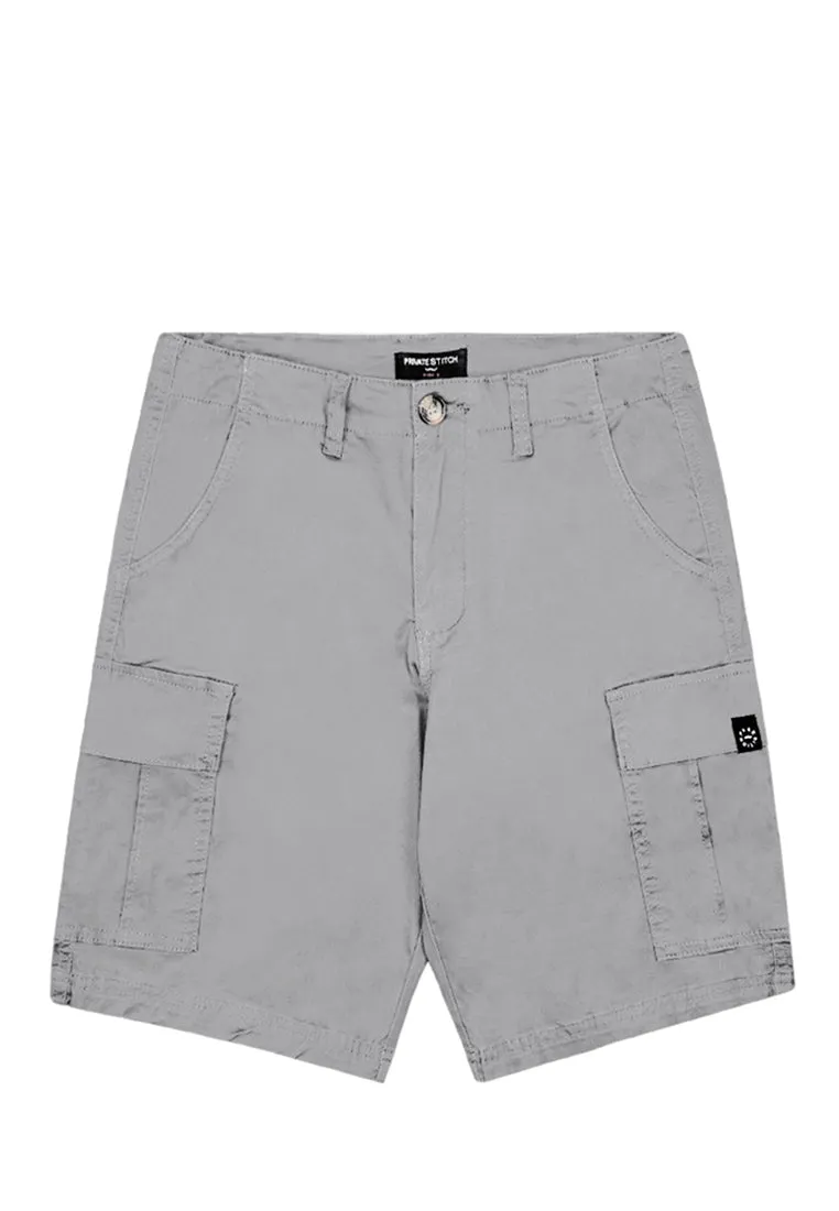 Private Stitch Stylish Cargo Shorts - Grey