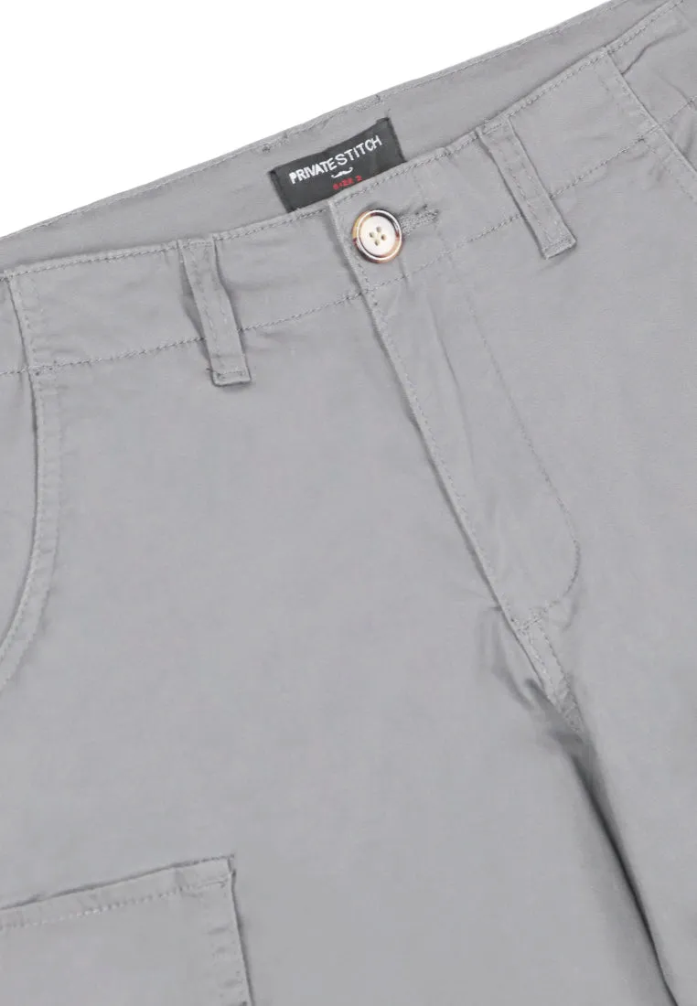 Private Stitch Stylish Cargo Shorts - Grey