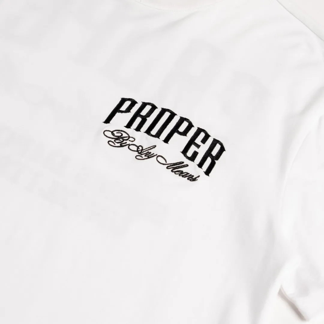 PROPER SCRIPTURE FITTED TEE WHITE