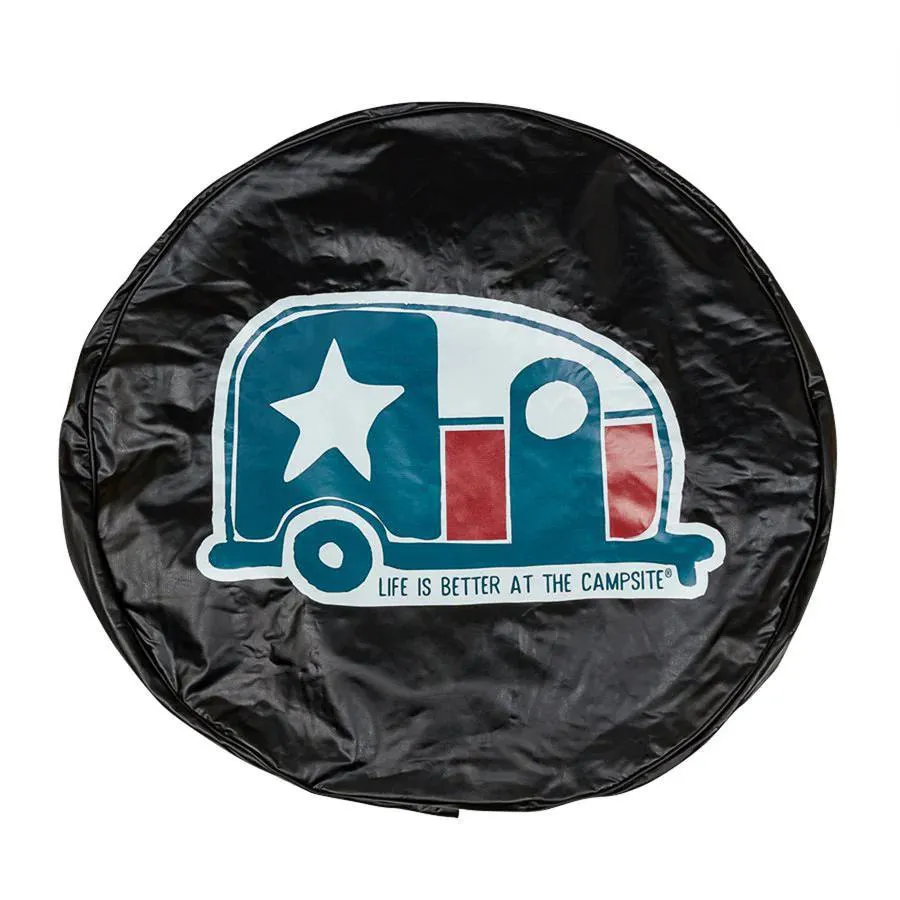 RV SPARY TIRE COVER W/TEXAS FLAG CAMPER (SIZE J)