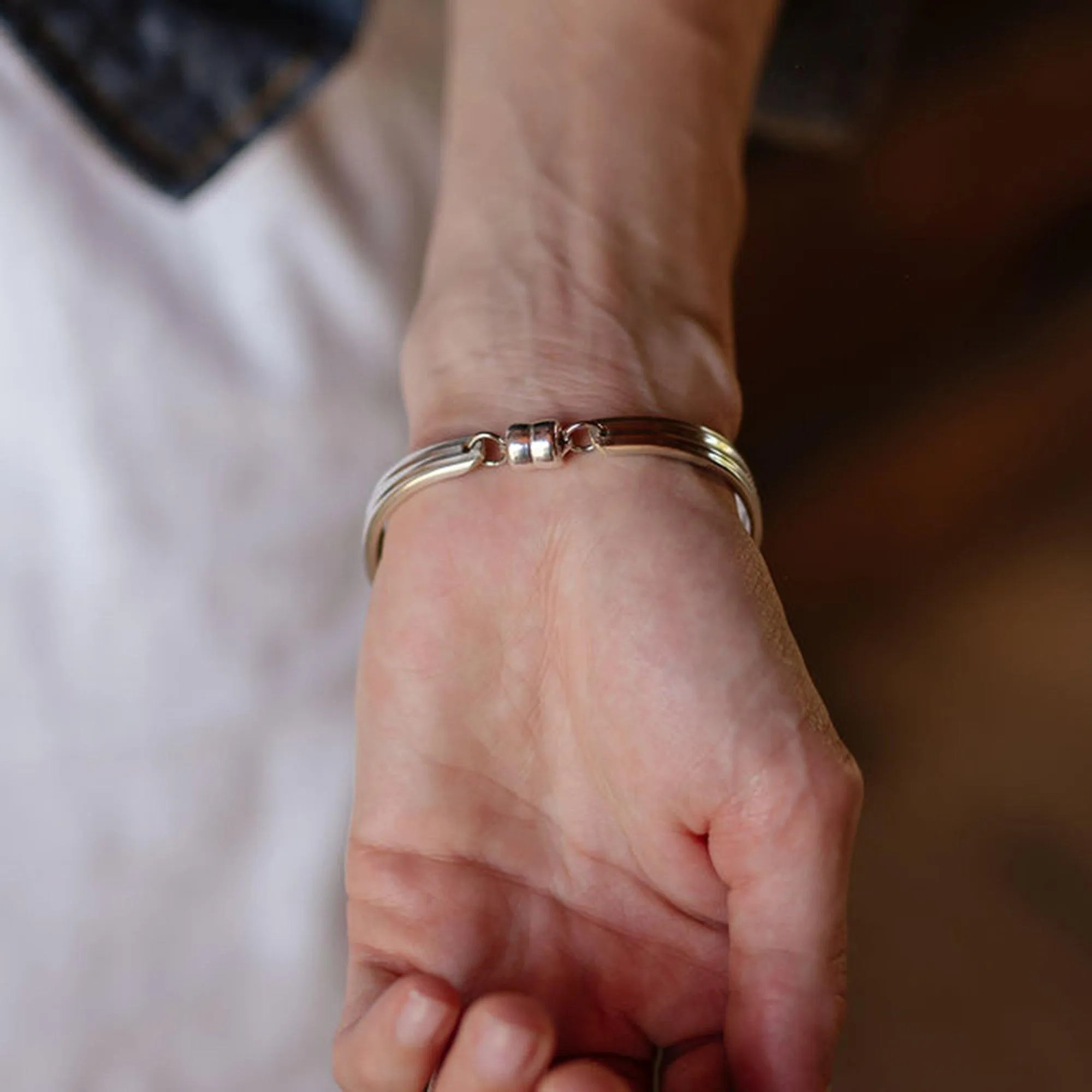 Silver Mist/Marigold 1935 Antique Silverware Bracelet