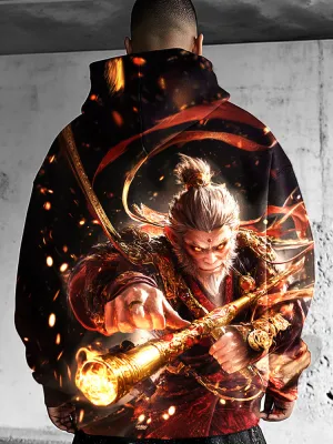 Stylish Monkey King Graphic Hoodie