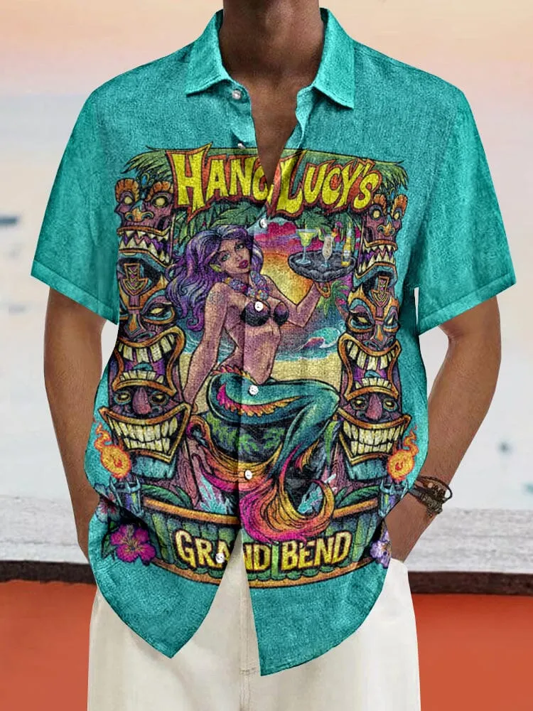 Stylish Printed Cotton Linen Shirt