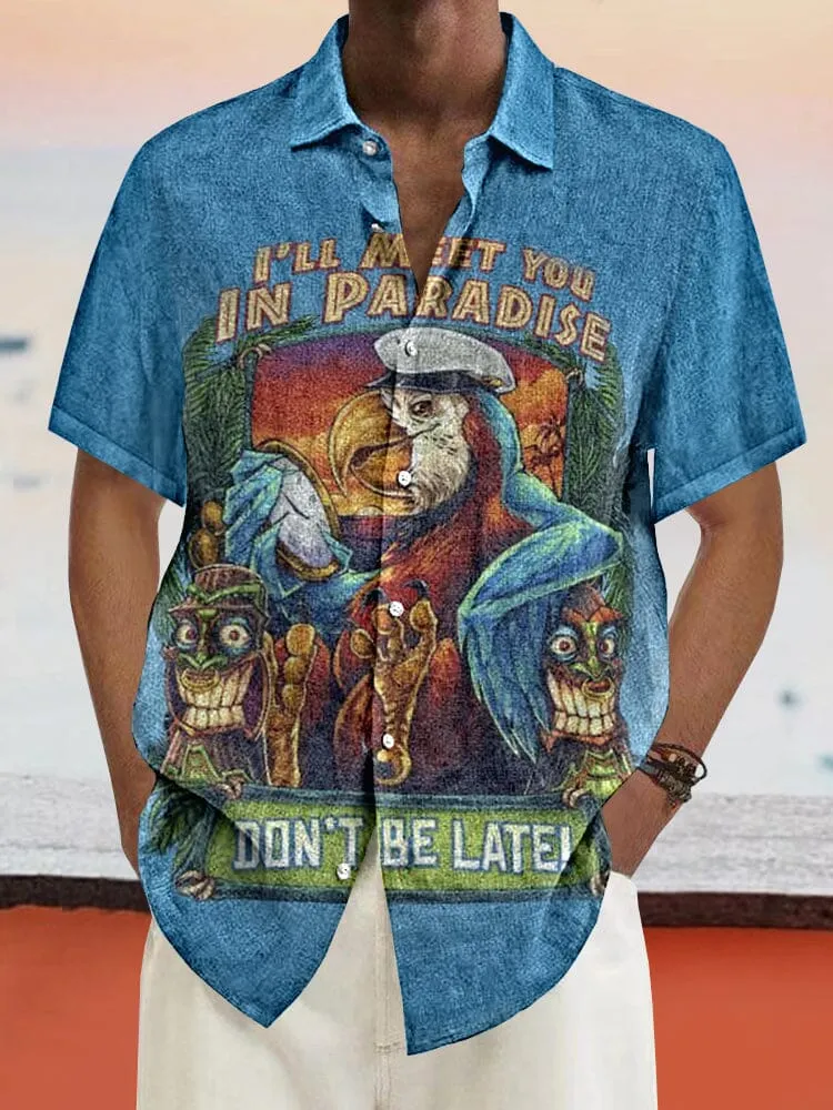 Stylish Printed Cotton Linen Shirt