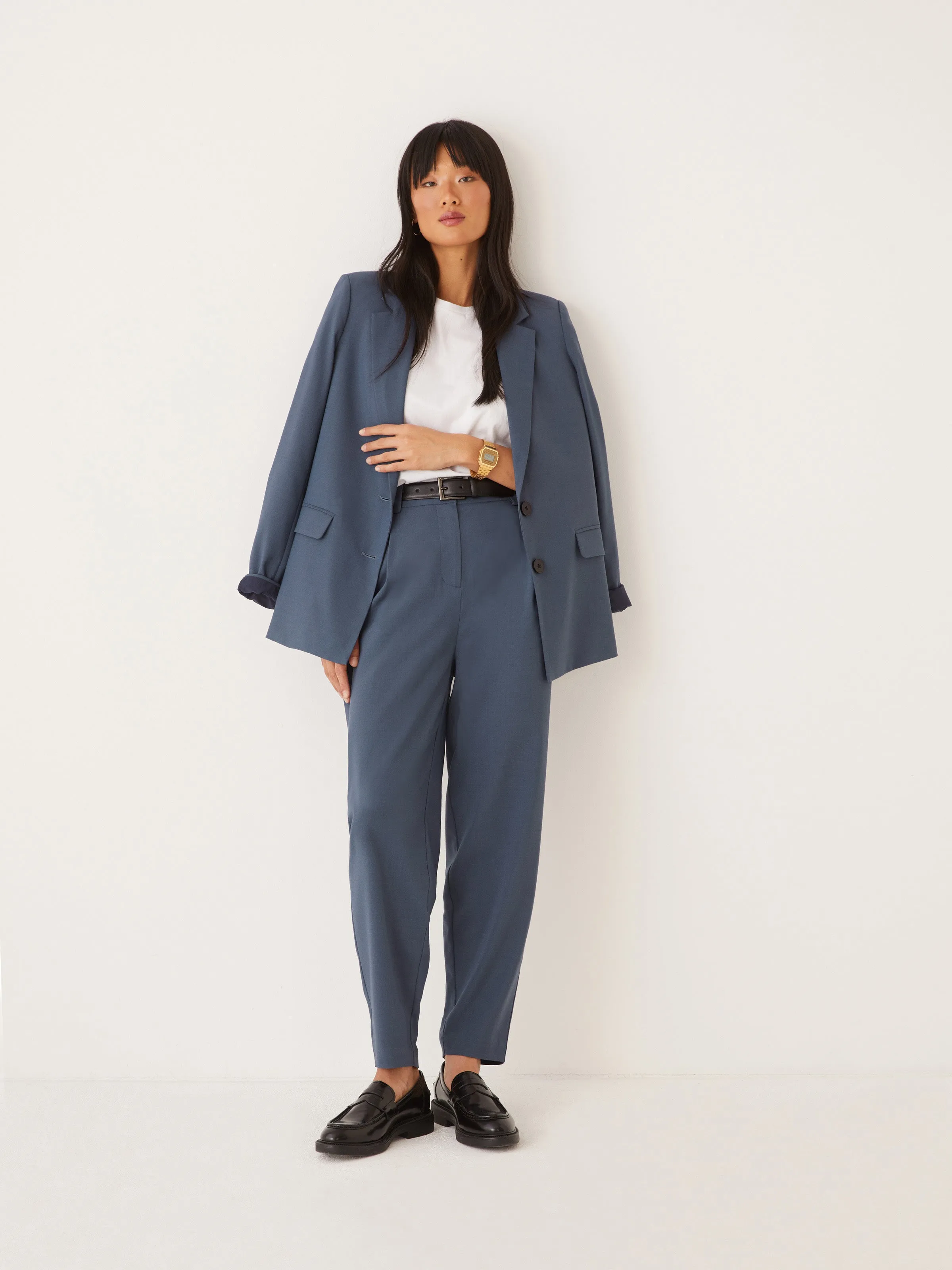 The Amelia Balloon Fit Pant in Slate Blue